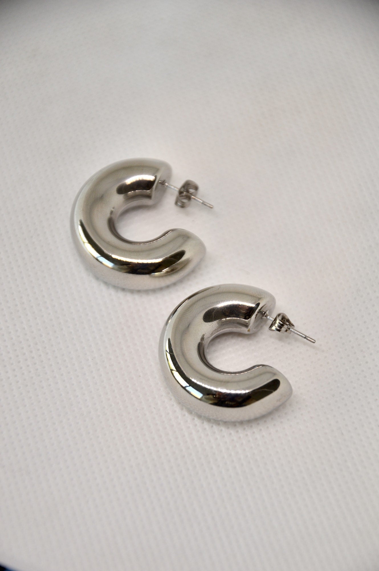 argolas chunky prateadas