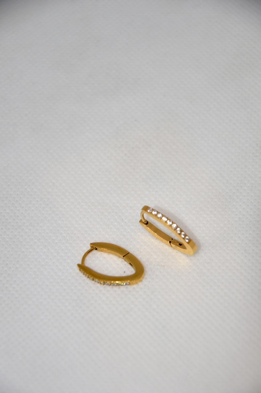 brincos oval brilhante