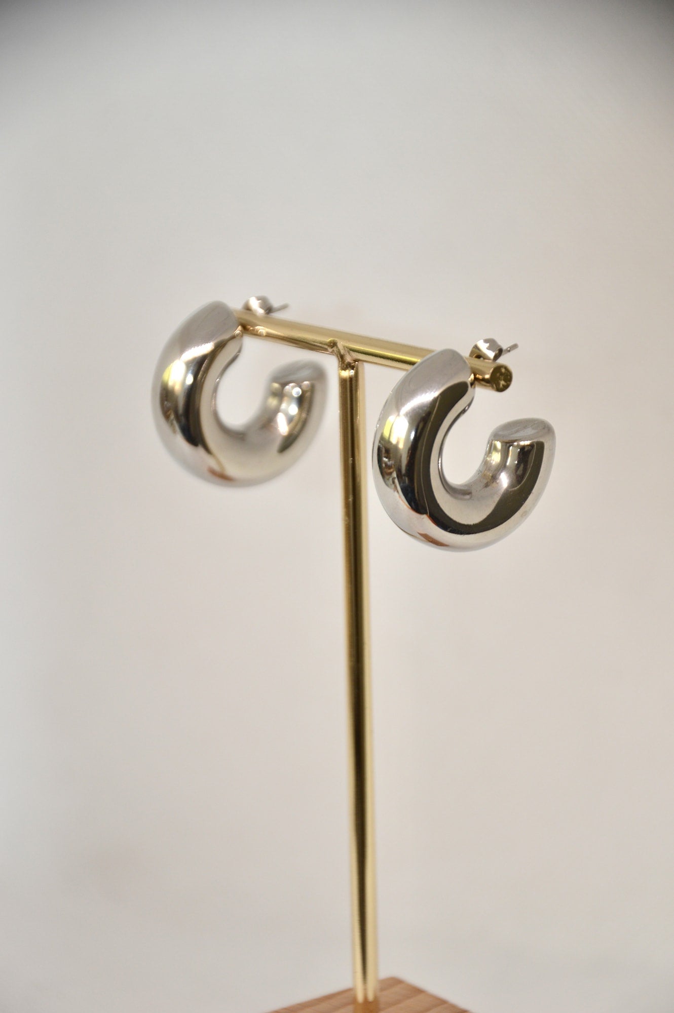 argolas chunky prateadas