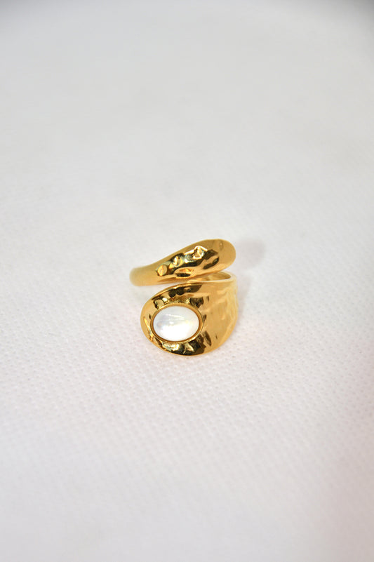 anel twisted pedra branca